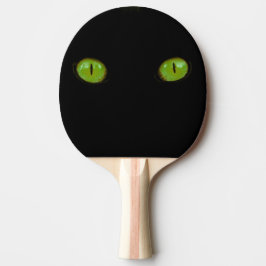 Pala De Ping Pong Ojos de gato verdes - paleta del ping-pong