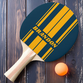 Pala De Ping Pong Ola Retro Lunar Dual Tablas Rayas con Nombre
