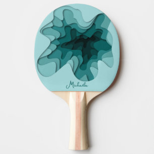 Pala De Ping Pong Olas de Turquesa Modernas Personalizadas