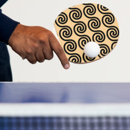 Pala De Ping Pong Olas Patrón Llave Meandro Griego Marrón