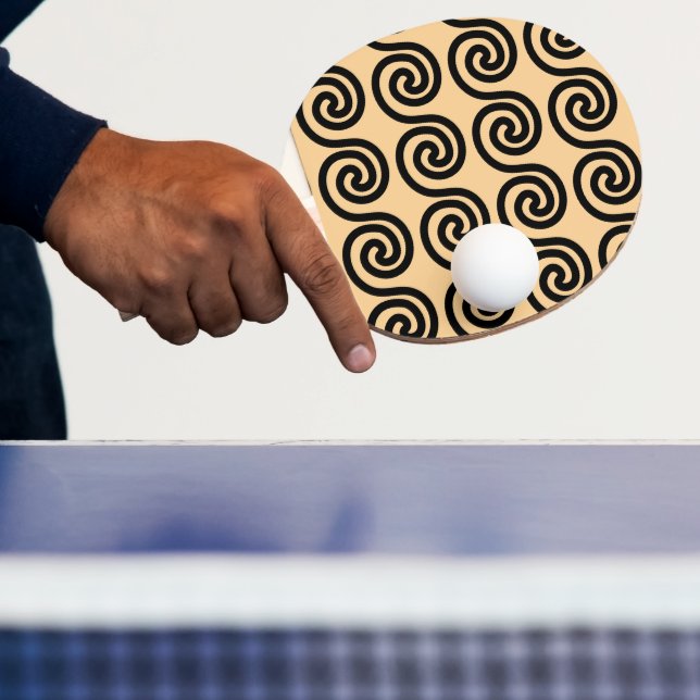 Pala De Ping Pong Olas Patrón Llave Meandro Griego Marrón (in situ)