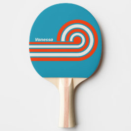 Pala De Ping Pong Olas rizadas de la marea del atardecer retro con n