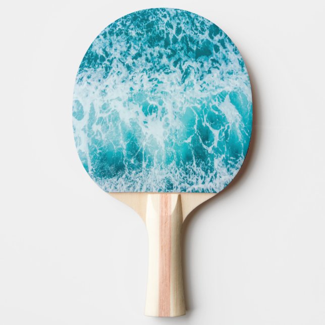 Pala De Ping Pong Olas tropicales del océano azul (Anverso)