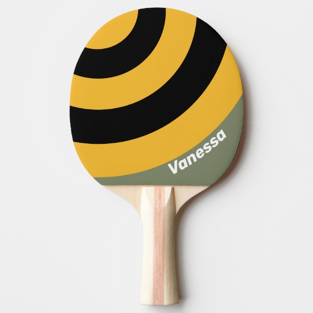 Pala De Ping Pong Olive Nightlight Circle Stripe with Name (Anverso)