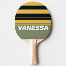 Pala De Ping Pong Olive Nightlight Horizon Striping with Name