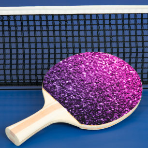 Pala De Ping Pong Ombre rosa púrpura brillo falso destellos
