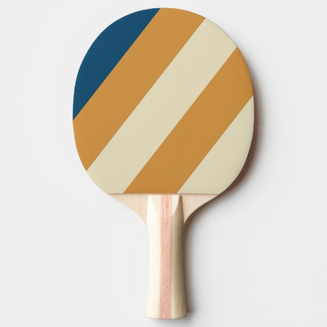 Pala De Ping Pong Onda Azul Retro Bandas Negrita (Anverso)