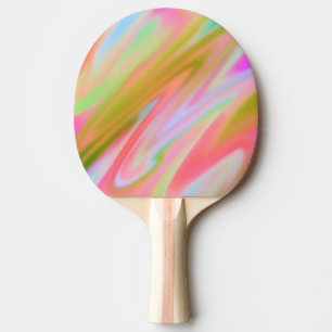 Pala De Ping Pong Ondas abstractas de color verde rosa único de moda