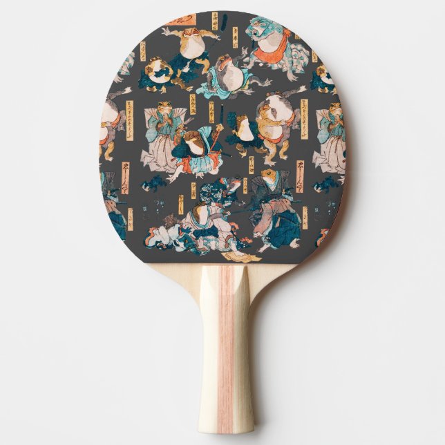 Pala De Ping Pong Ondulaciones ukiyo-e de rana japonesa (Anverso)