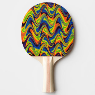 Pala De Ping Pong Ondulado Multicolor Abstracto