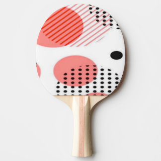 Pala De Ping Pong Orange Circles with Black Polka Dots pattern