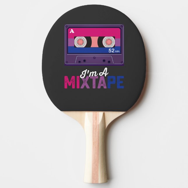 Pala De Ping Pong Orgullo LGBT Im A Mixtape Cassette Bi (Anverso)