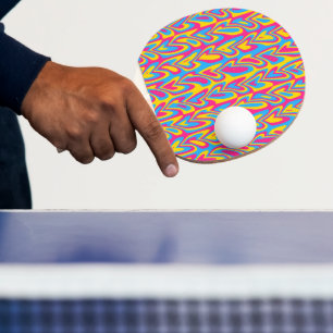 Pala De Ping Pong Orgulloso Pansexual Groovy Trippy Squiggly Quirky 