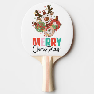 Pala De Ping Pong Ornamentos de Cute - Feliz Navidad