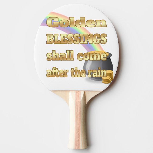 Pala De Ping Pong Oro al final del arcoiris (Anverso)