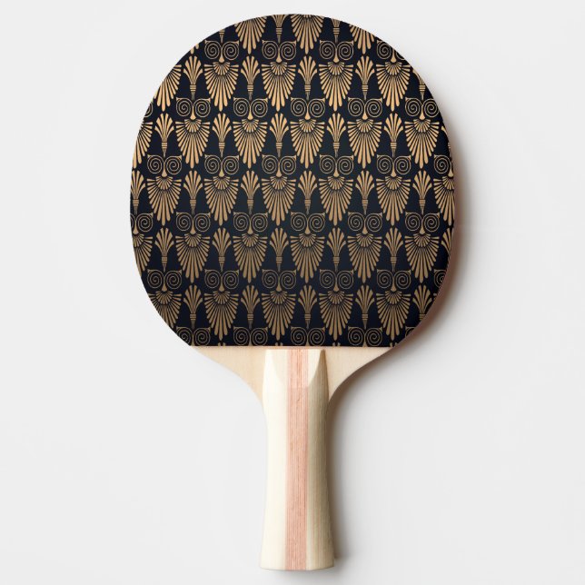 Pala De Ping Pong Oro negro Art Deco: Retro. (Anverso)