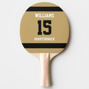 Pala De Ping Pong Oro y Negro Plano