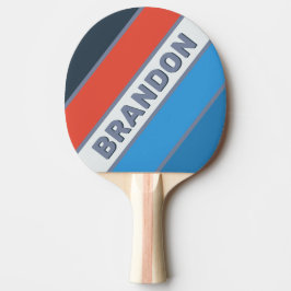 Pala De Ping Pong Oscuro Vintage Negrita Rayado con Nombre