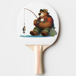Pala De Ping Pong Oso lindo, pescador al aire libre