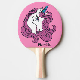 Pala De Ping Pong Paddle de mesa de ping-pong de unicornio y nombre 