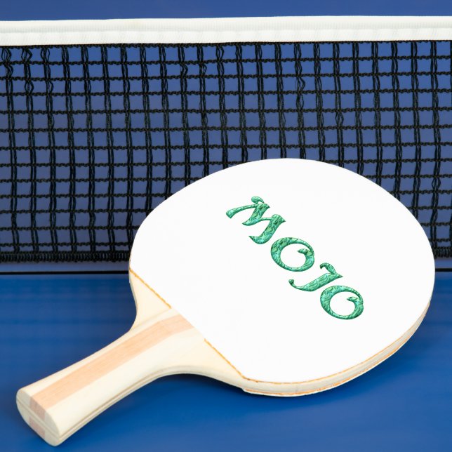Pala De Ping Pong Paddle de ping pong blanco verde mojo a dos lados (in situ)