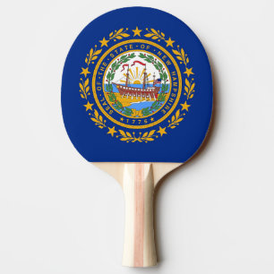 Pala De Ping Pong Paddle de ping pong con bandera de New Hampshire, 