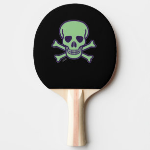 Pala De Ping Pong Paddle de ping pong de cráneo negro de cráneo verd