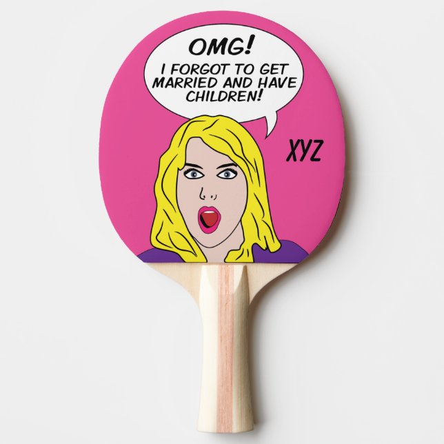 Pala De Ping Pong Paddle de ping pong RETRO COMICS personalizado (Anverso)