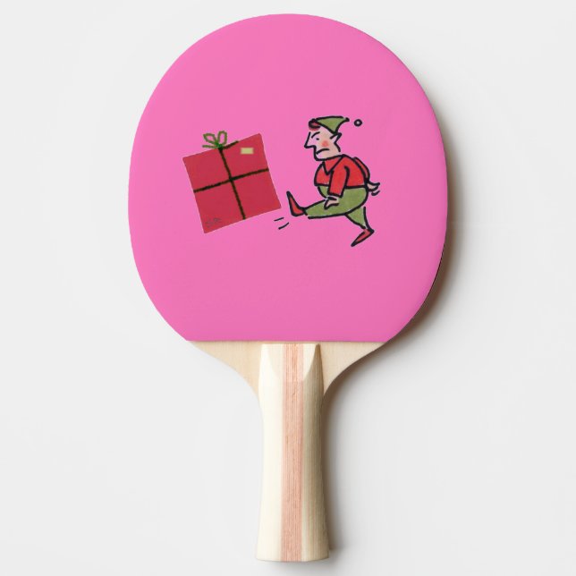 Pala De Ping Pong Paddle de ping pong rosa de Elf enojado (Anverso)