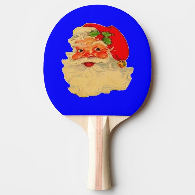 Pala De Ping Pong Paddle - Santa Claus - Azul. (Anverso)