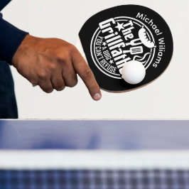 Pala De Ping Pong Padre blanco negro personalizado parrillada de bar