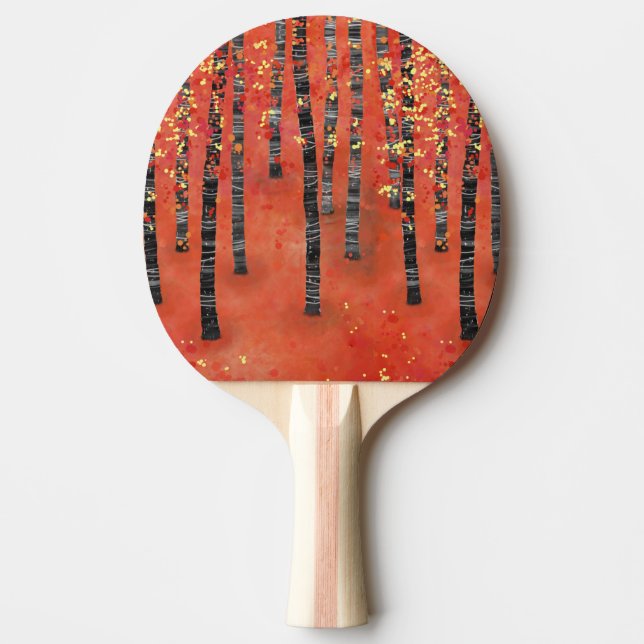 Pala De Ping Pong Paisaje del bosque Birch (Anverso)
