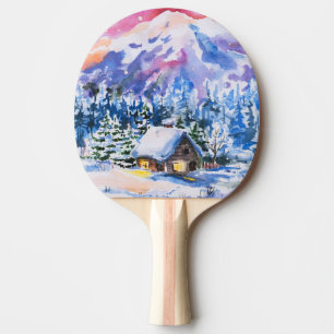 Pala De Ping Pong Paisaje del invierno