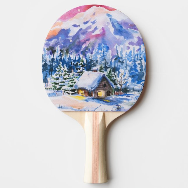 Pala De Ping Pong Paisaje del invierno (Anverso)