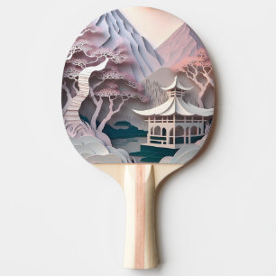 Pala De Ping Pong Paisaje del pabellón de corte de papel Ping Pong P