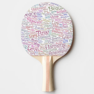Pala De Ping Pong Paix Nuage de Mots Textos Motif Message Motif
