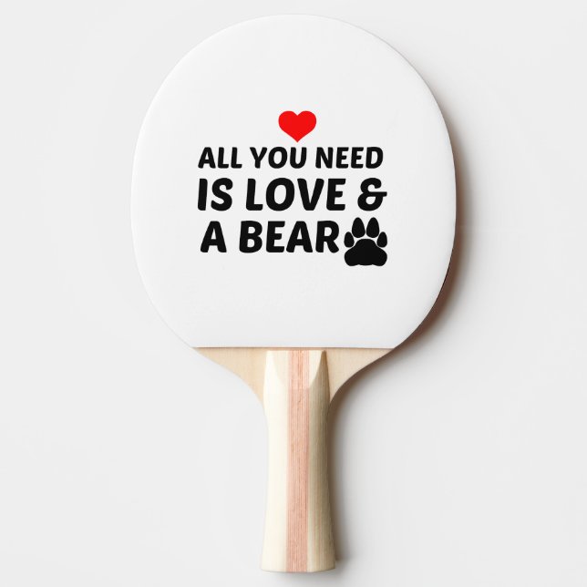 PALA DE PING PONG PAJA DE OSO Y AMOR (Anverso)