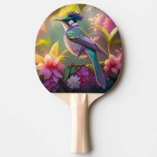Pala De Ping Pong Pájaro de Fantasía Ave Araña Alucinada Creste Azul