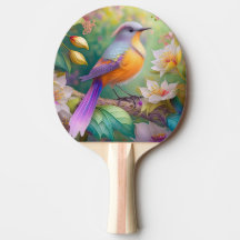 Pájaro de fantasía de cabeza lavanda y pecho naran