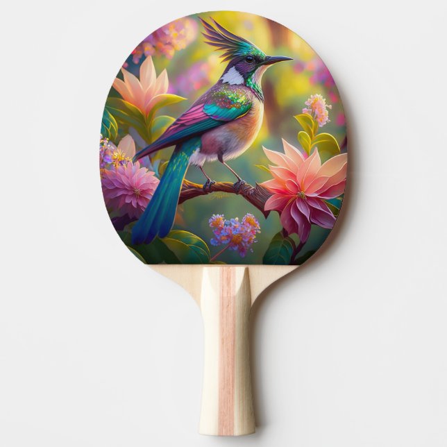 Pala De Ping Pong Pájaro de Jay Fantasy con cabeza verde (Anverso)