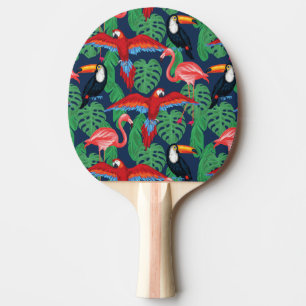 Pala De Ping Pong Pájaros tropicales en colores brillantes