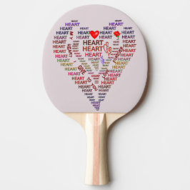 Pala De Ping Pong Palabras de Valentines de corazón Ping Pong Paddle