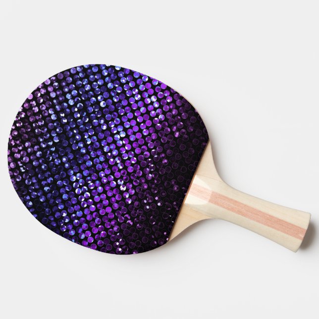 Pala De Ping Pong Paleta Bling cristalino púrpura Strass del (Lateral)