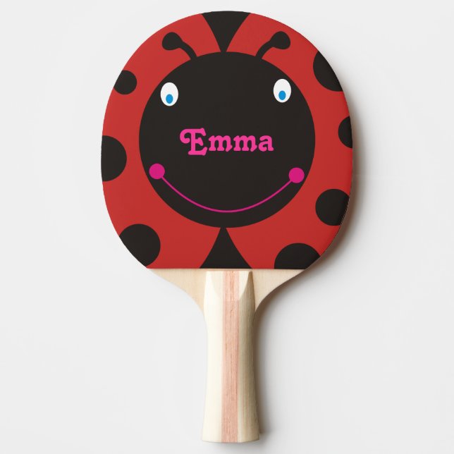 Pala De Ping Pong Paleta conocida personalizada mariquita preciosa (Anverso)