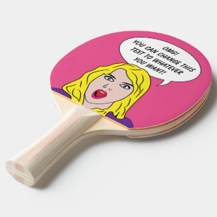 Pala De Ping Pong Paleta de encargo del ping-pong de la MUJER RETRA