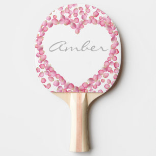 Pala De Ping Pong Paleta de encargo del ping-pong del corazón rosad