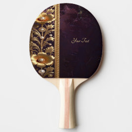 Pala De Ping Pong Paleta de Ping Pong con Adorno Floral Dorado