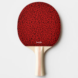 Pala De Ping Pong Paleta de Ping Pong con Estampado de Leopardo Rojo