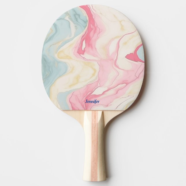 Pala De Ping Pong Paleta de Ping Pong con Estampado Pastel Abstracto (Anverso)