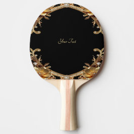 Pala De Ping Pong Paleta de Ping Pong con Flores Decorativas Doradas